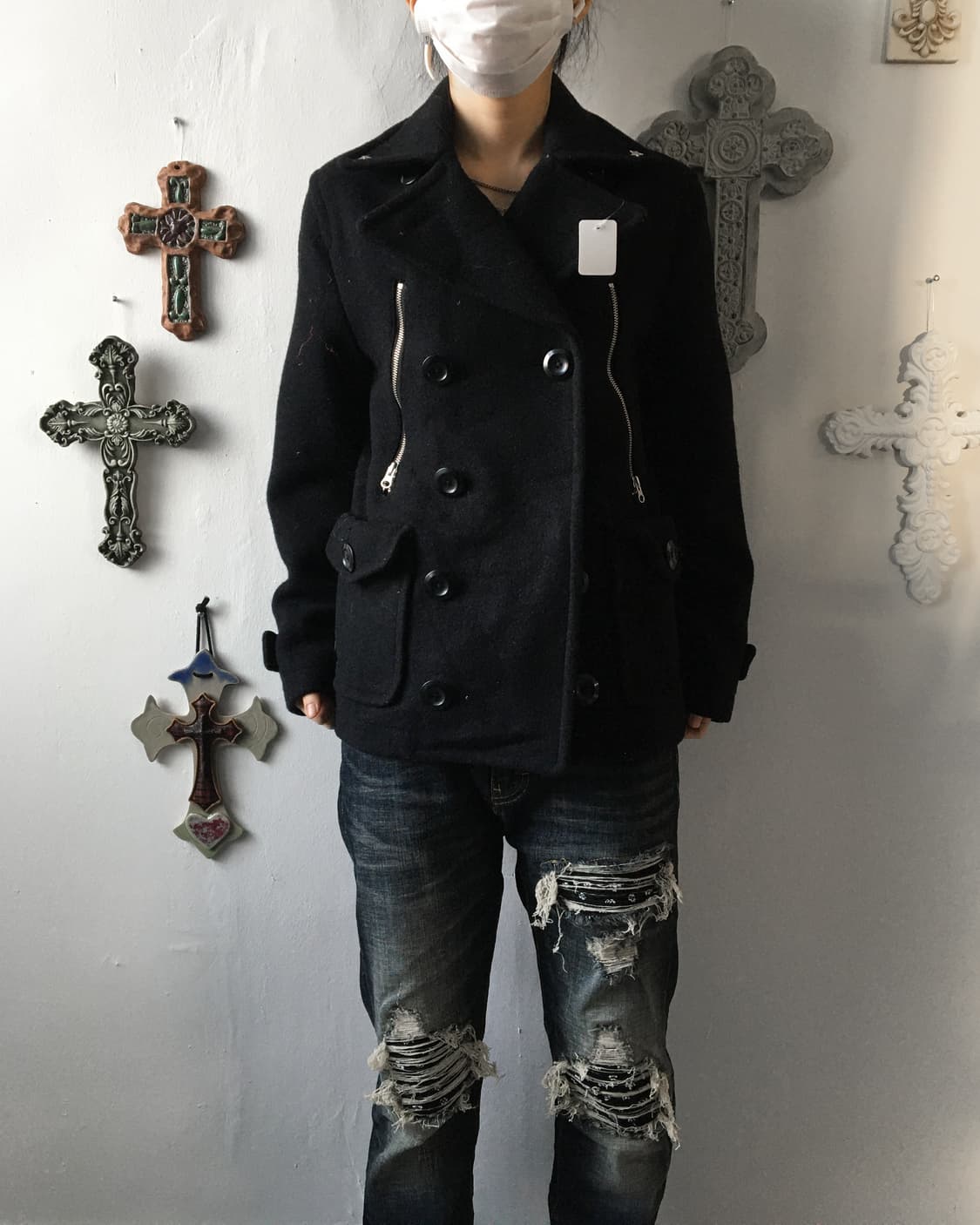 Star stud point double button coat 상품이미지1