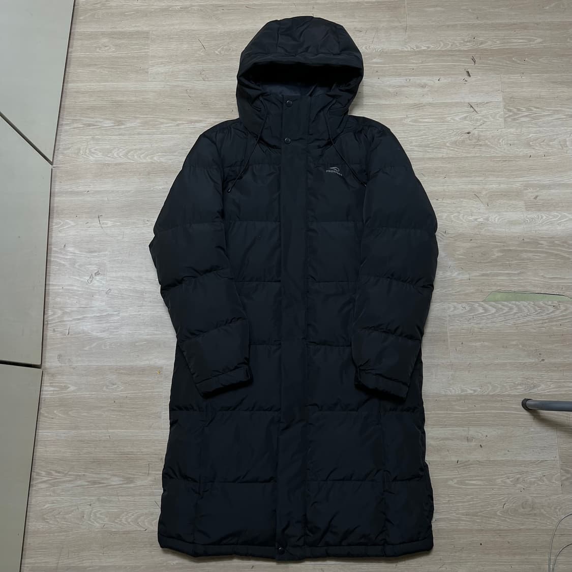 프로스펙스 로고 베이직 후드 롱패딩 점퍼 [블랙] M/95 상품이미지1