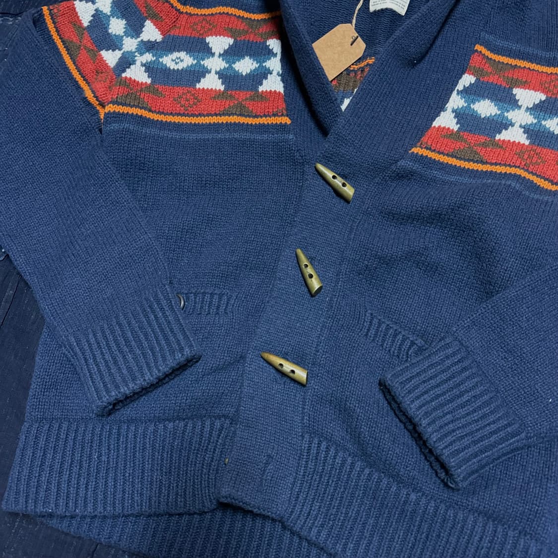 리바이스 노르딕 패턴 더플 숄카라 가디건 L 상품이미지3