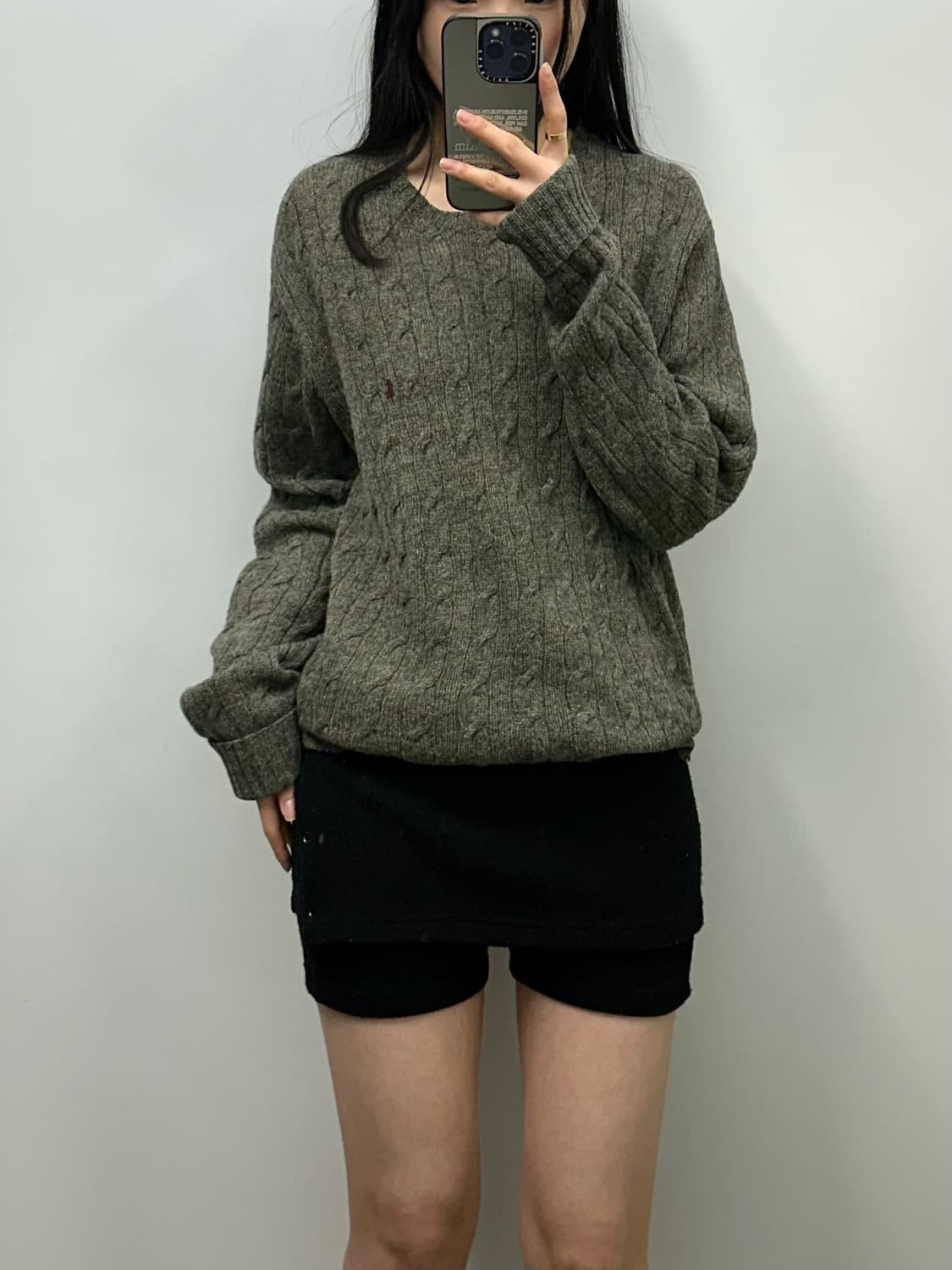 폴로 랄프로렌 차콜 그레이 꽈배기 니트 상품이미지1