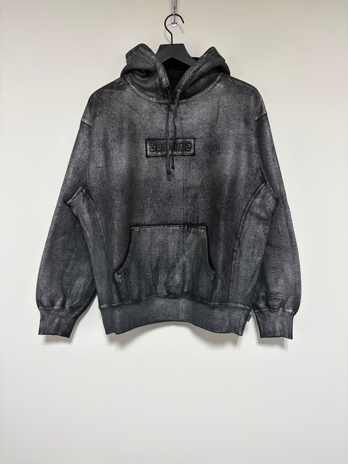 슈프림 x MM6 24SS 포일 박스로고 후드 블랙 S 상품이미지1