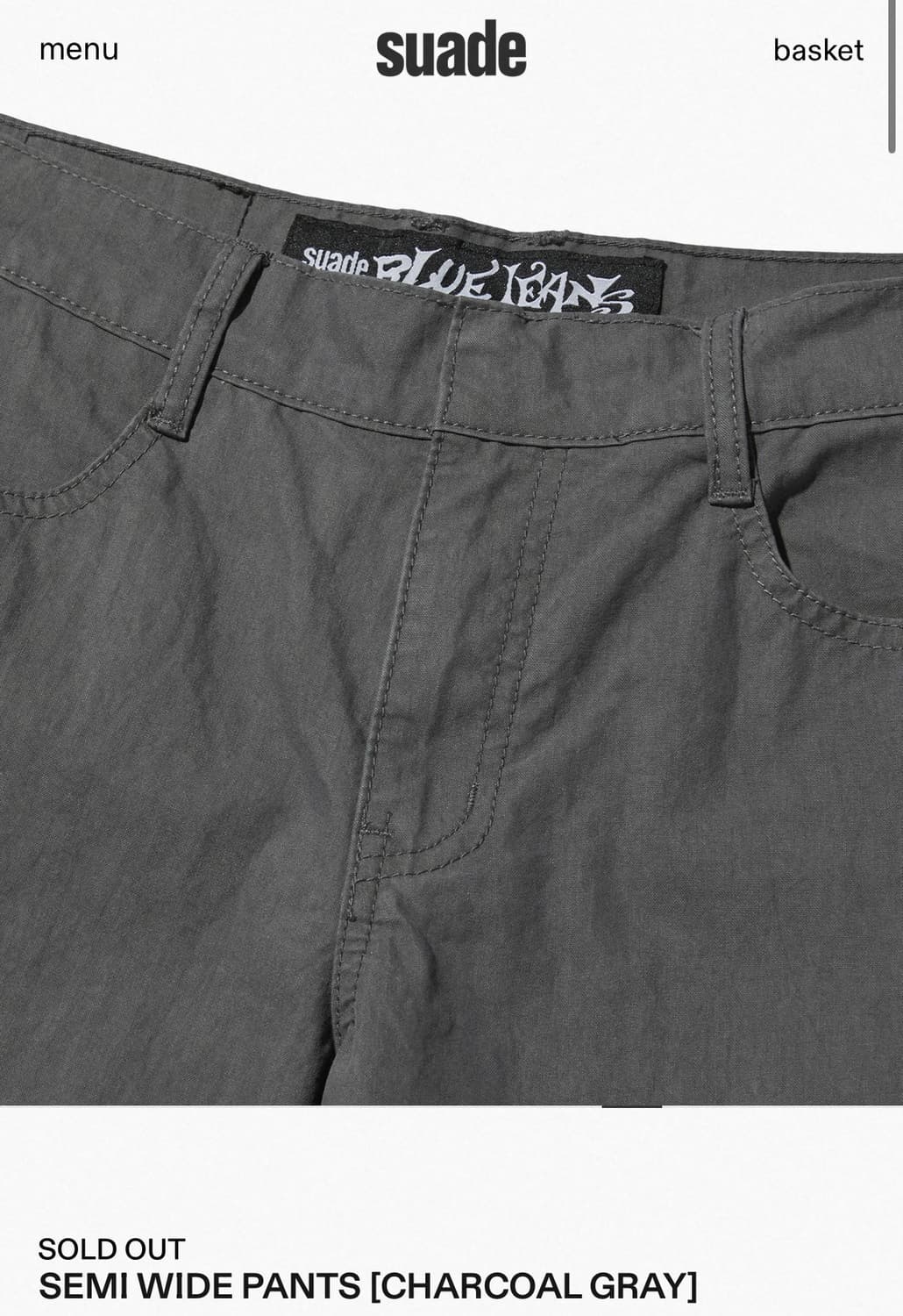 Suade 기명 팬츠 챠콜 S 상품이미지8