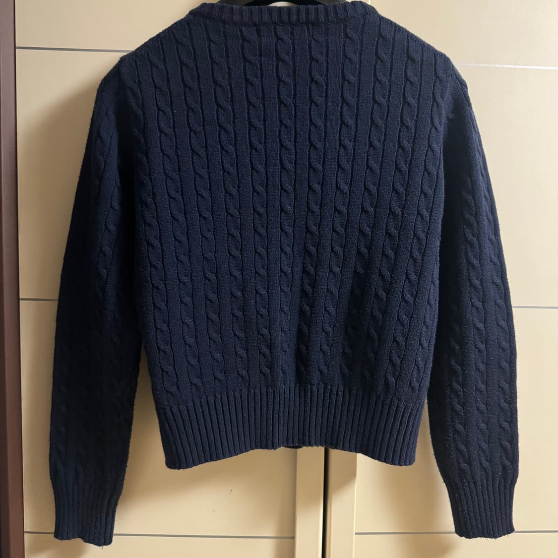 제네럴아이디어 케이블 꽈배기 니트 가디건 네이비 S 상품이미지6
