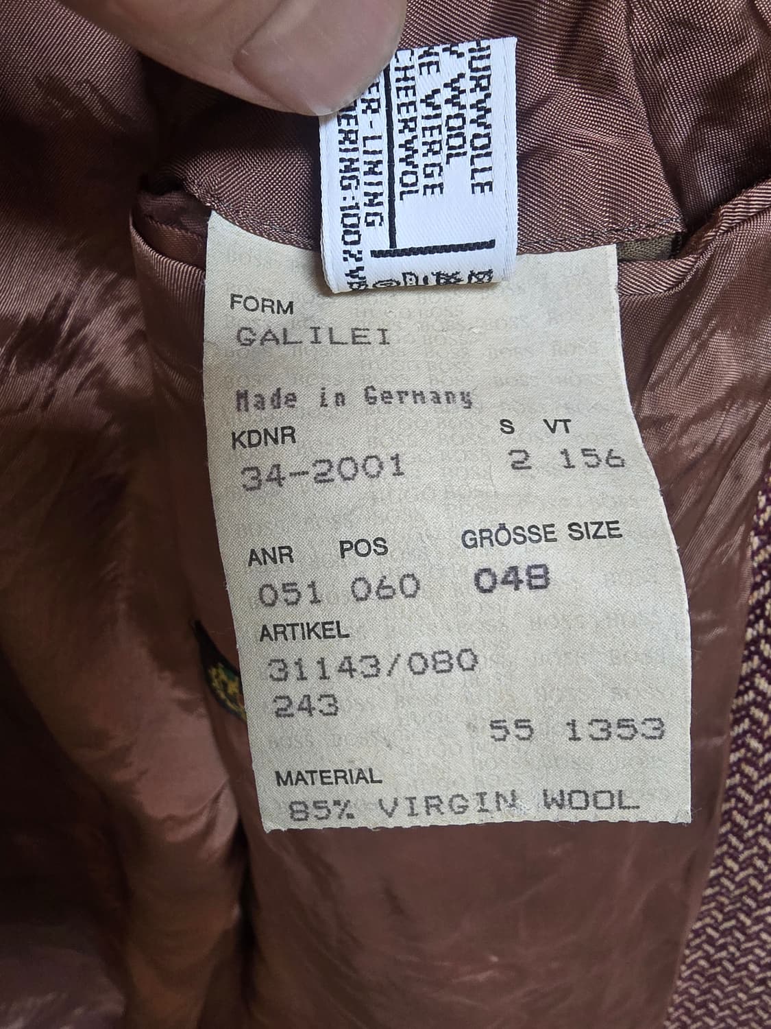 휴고 보스 브라운 울 캐시미어 자켓 48 (새상품급) 상품이미지8