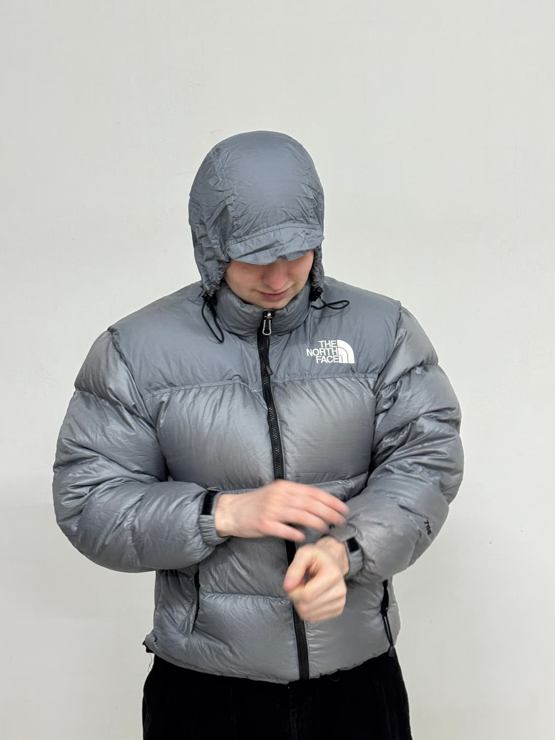 90s 그레이/블루 구스 다운 패딩 재킷 상품이미지5