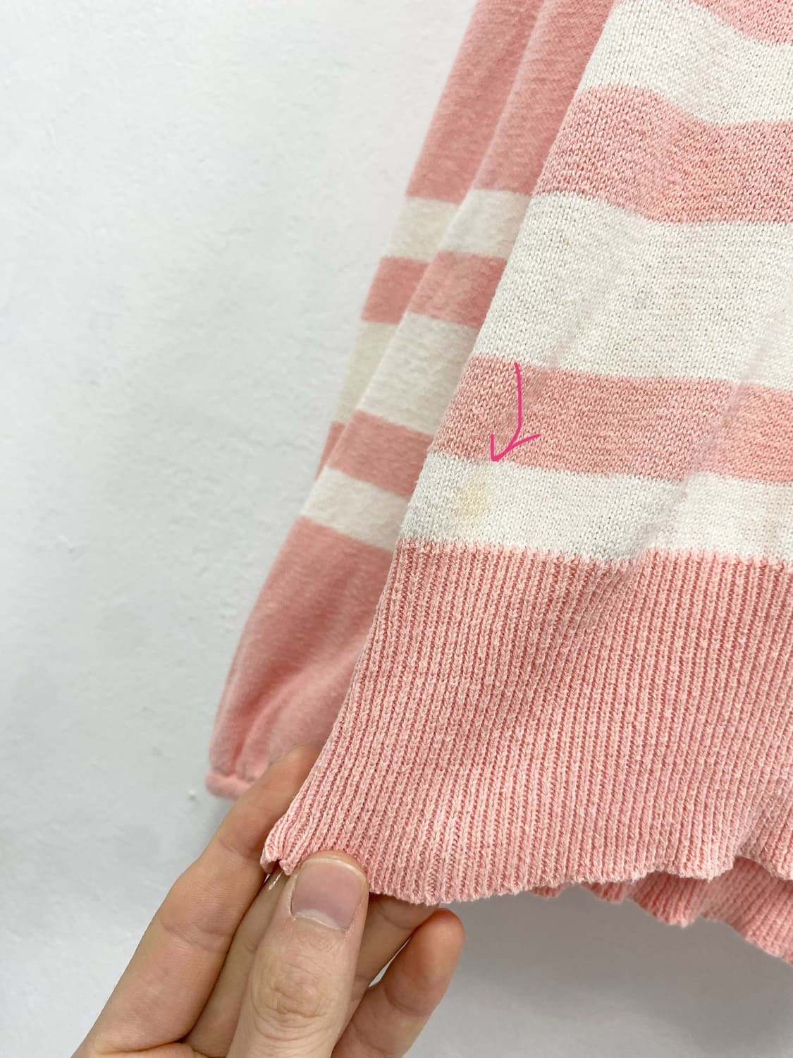 [GLACIER] 로걀 핑크 리본 스트라이프 니트 상품이미지9