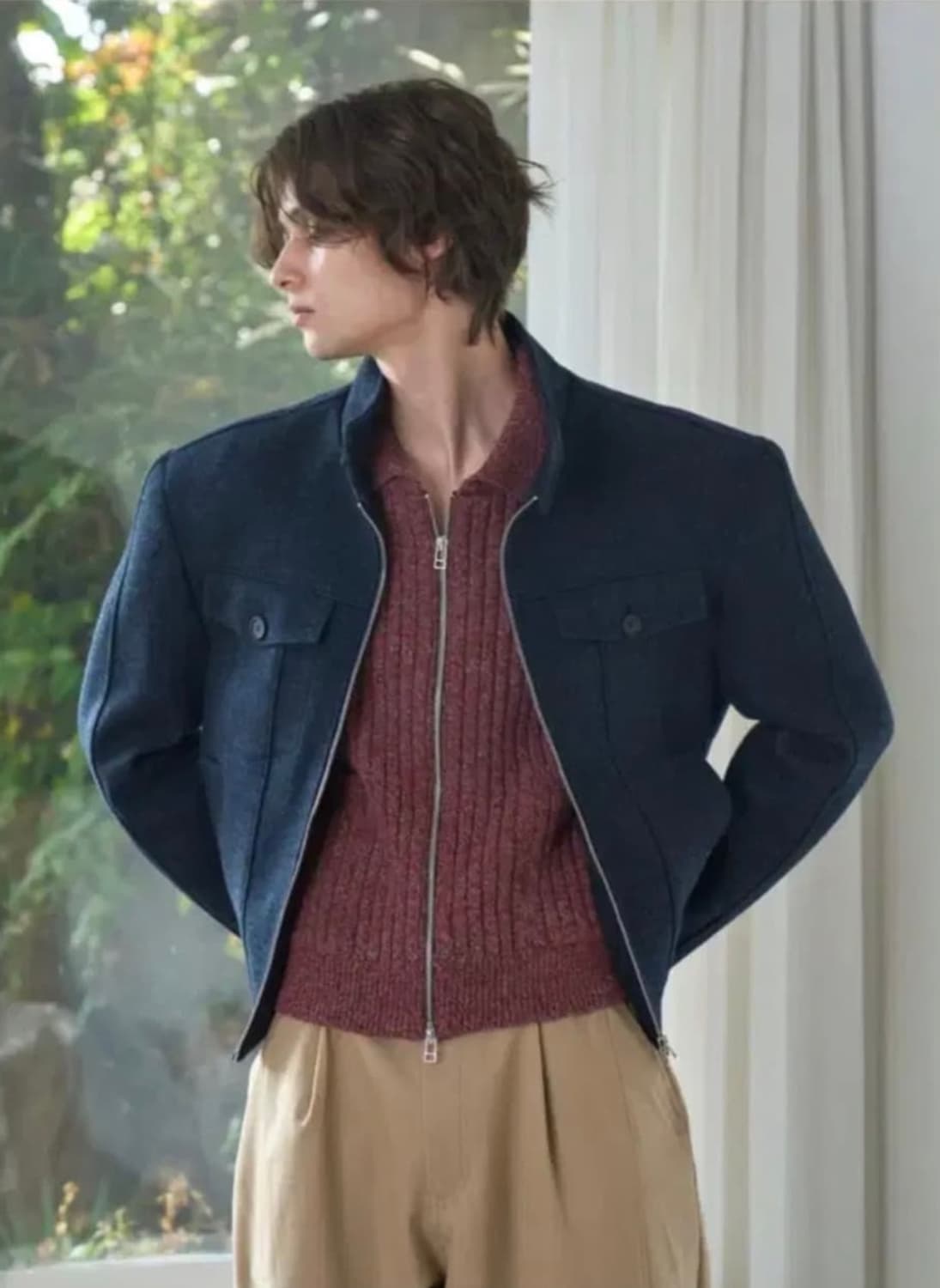 웨이비니스 해링턴 자켓 네이비 1사이즈 상품이미지1