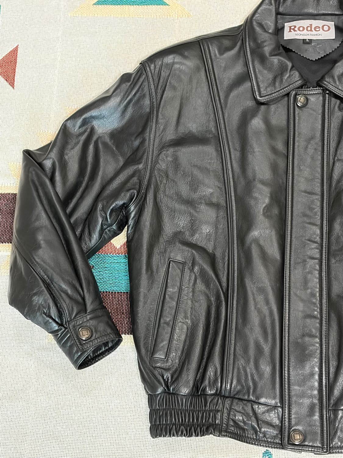 Rodeo 클래식 소가죽 봄버 레더자켓 상품이미지3
