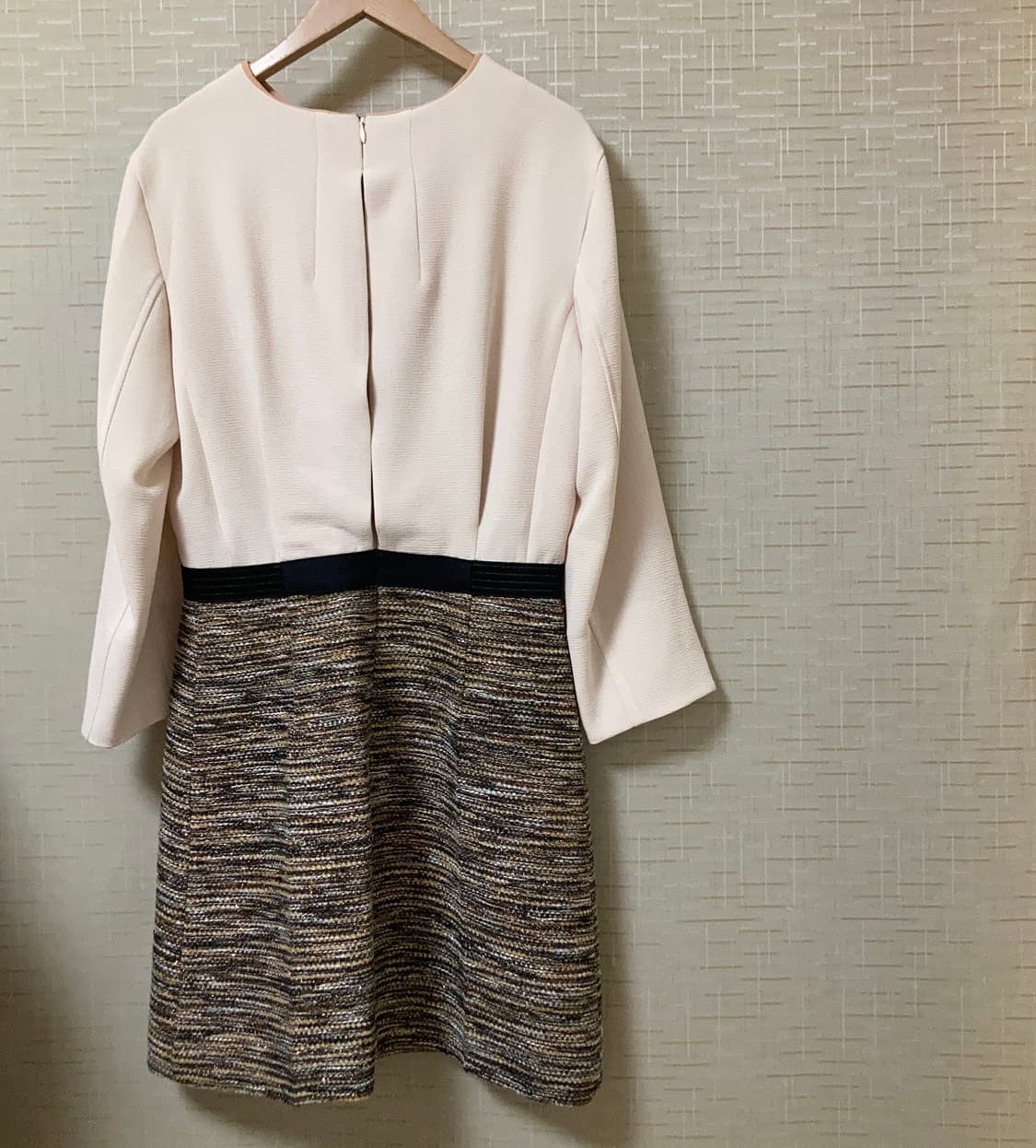 [새제품] 시스템 트위드 배색 원피스 하객룩 상품이미지3