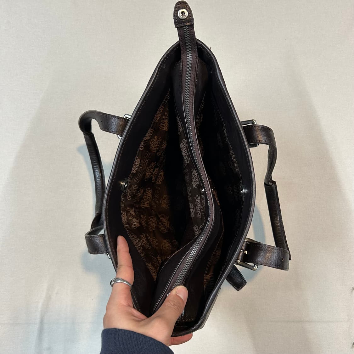 샘소나이트 딥브라운 소가죽 토트백 서류가방 브리프케이스 상품이미지5