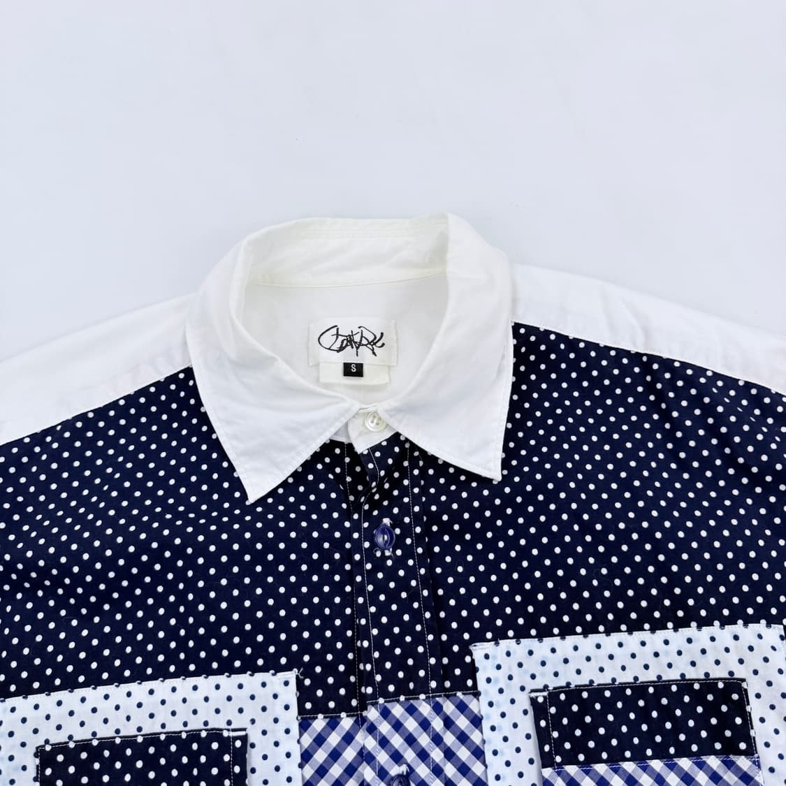 간류 꼼데가르송 패치워크 오버핏 셔츠 상품이미지3