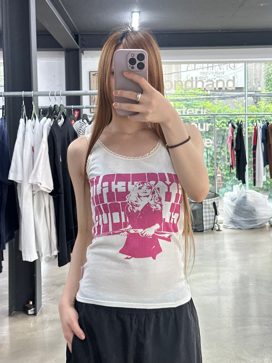 히스테릭글래머 아카이브 핑크히스걸 슬리브 나시 상품이미지1