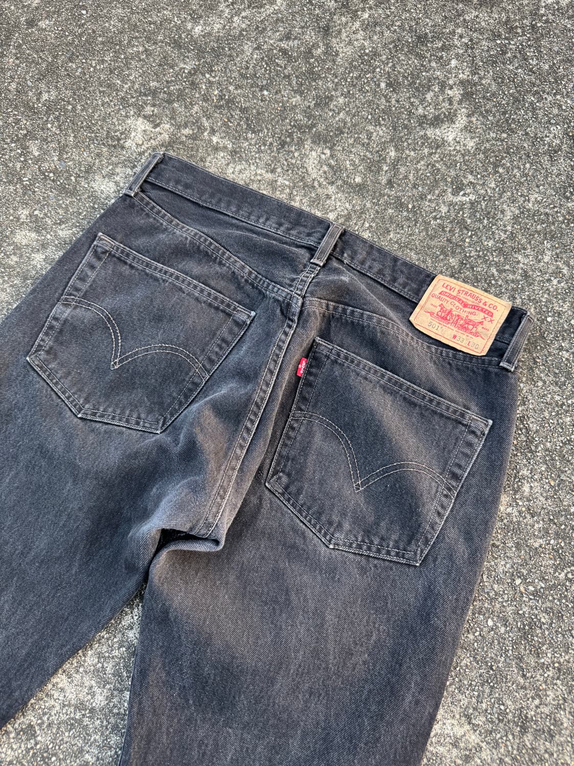 00S 빈티지 리바이스 501 흑청 워싱진 34 상품이미지4