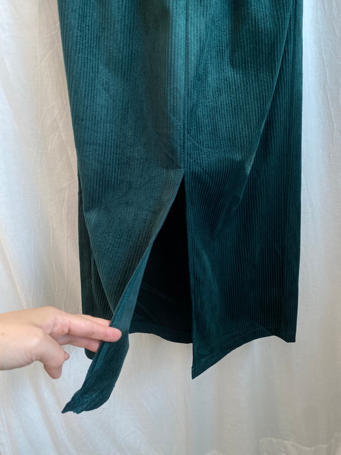 RAY CASSIN 청록빛 코듀로이 밴딩스커트(M) 상품이미지5