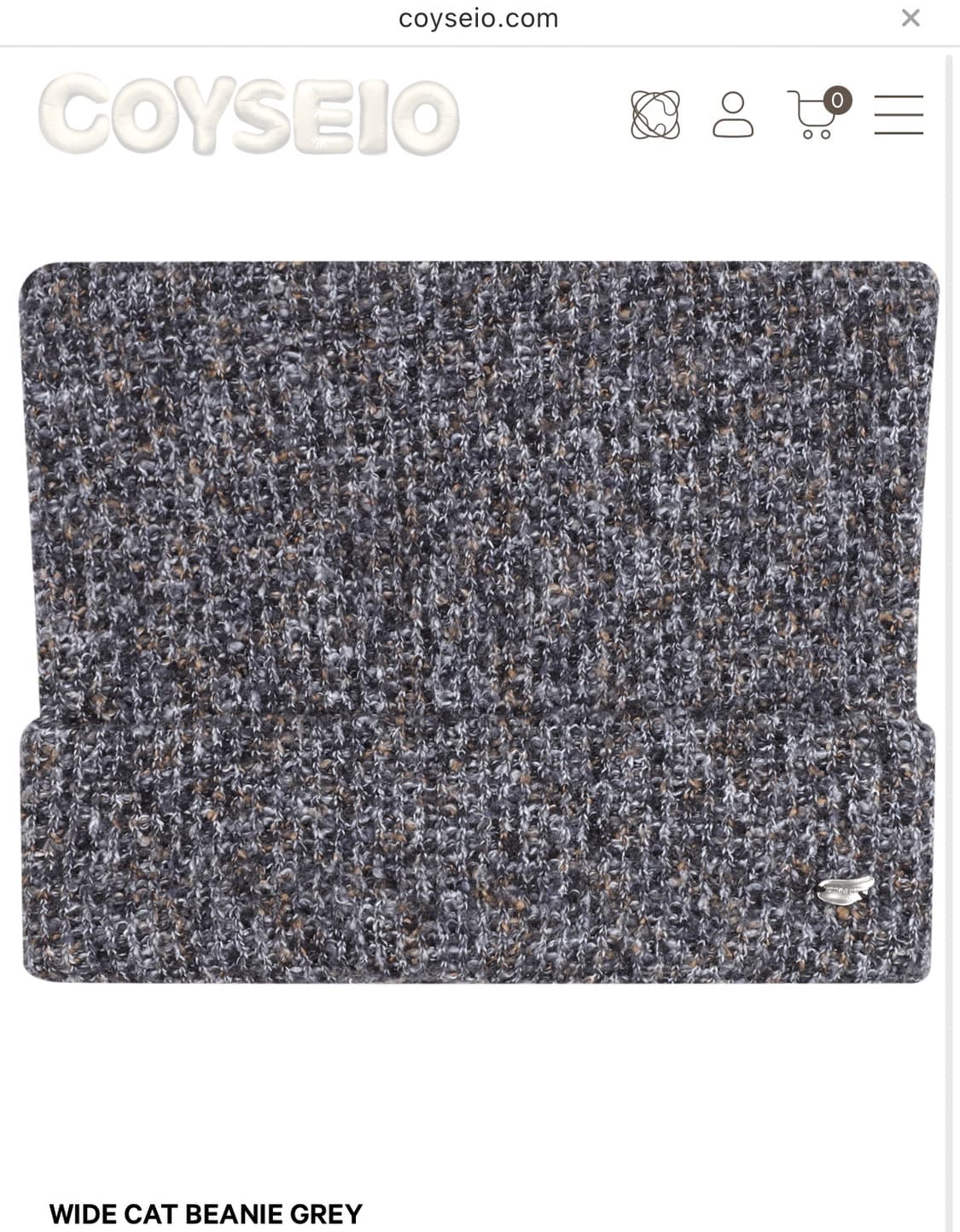 코이세이오 WIDE CAT BEANIE GREY 상품이미지1