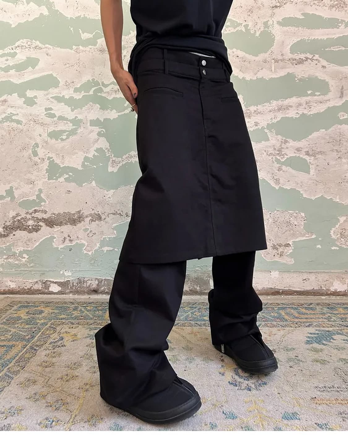 비엑세스치마레이어드바지Double Waistband Detachable 상품이미지1