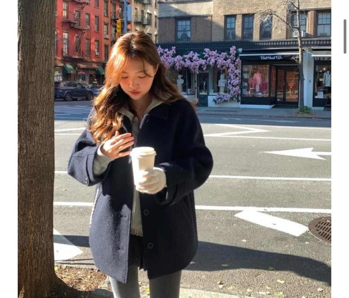 타낫 하프코트 네이비 (ato alpaca wool half coat) 상품이미지1