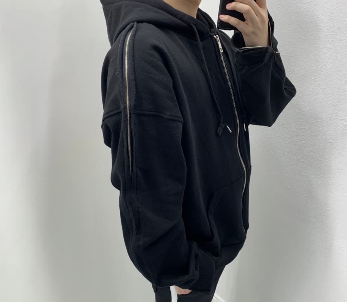 마이클로드 오버핏 기모 후드집업 김인호 후드집업 상품이미지1