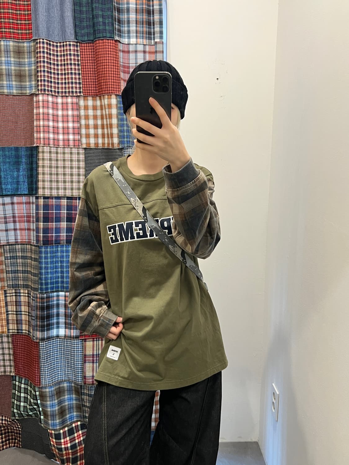 슈프림 체크 패턴 그린 롱슬리브 상품이미지2