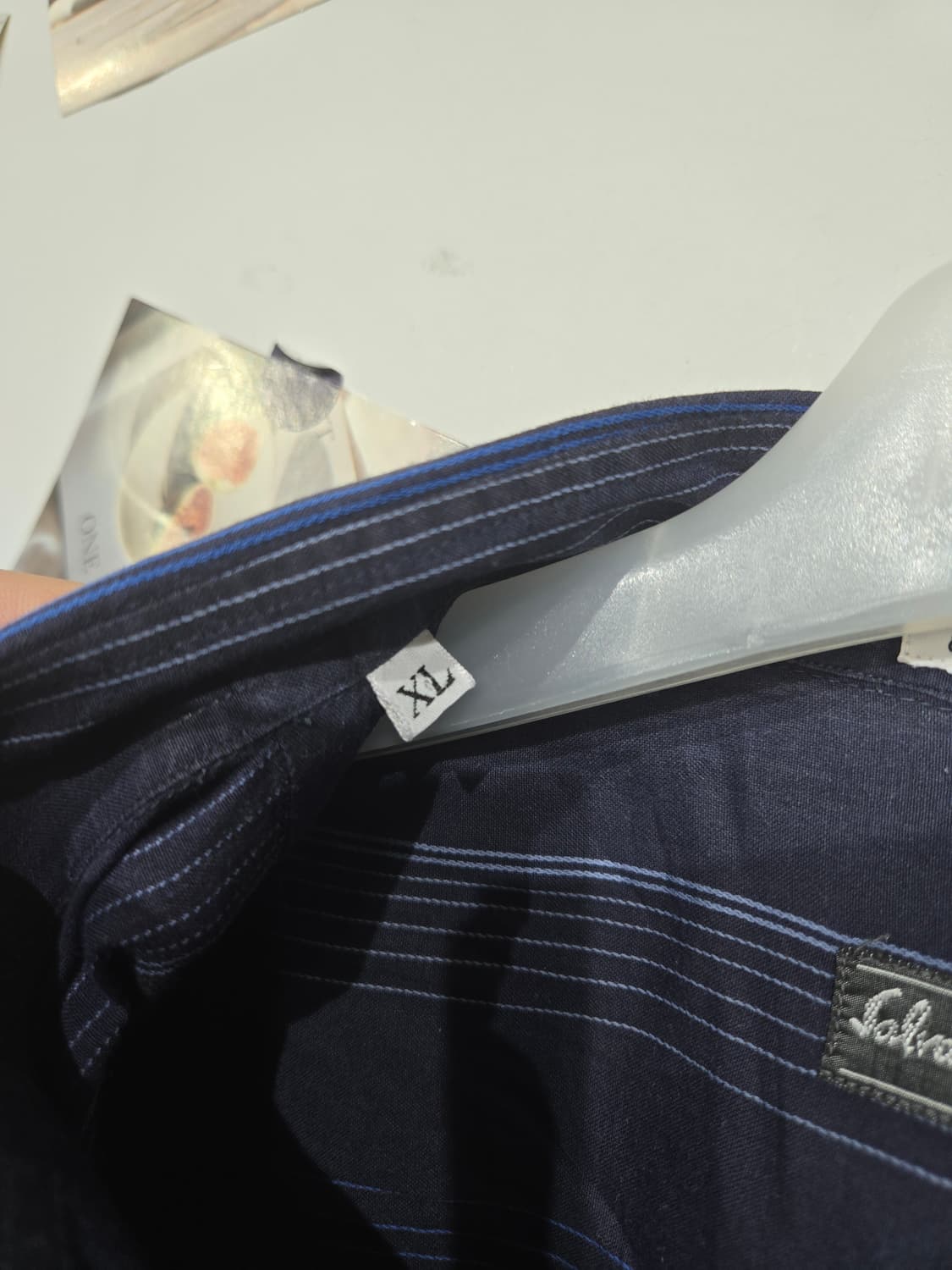 페라가모  네이비 스트라이프 셔츠 남방 상품이미지6