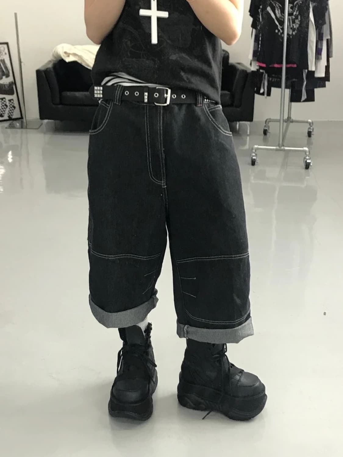 EDUSI WENLI SPORT CLUB Denim Shorts 상품이미지2