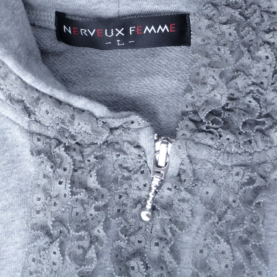 소프트 레이스 그레이 후드 집업 상품이미지5