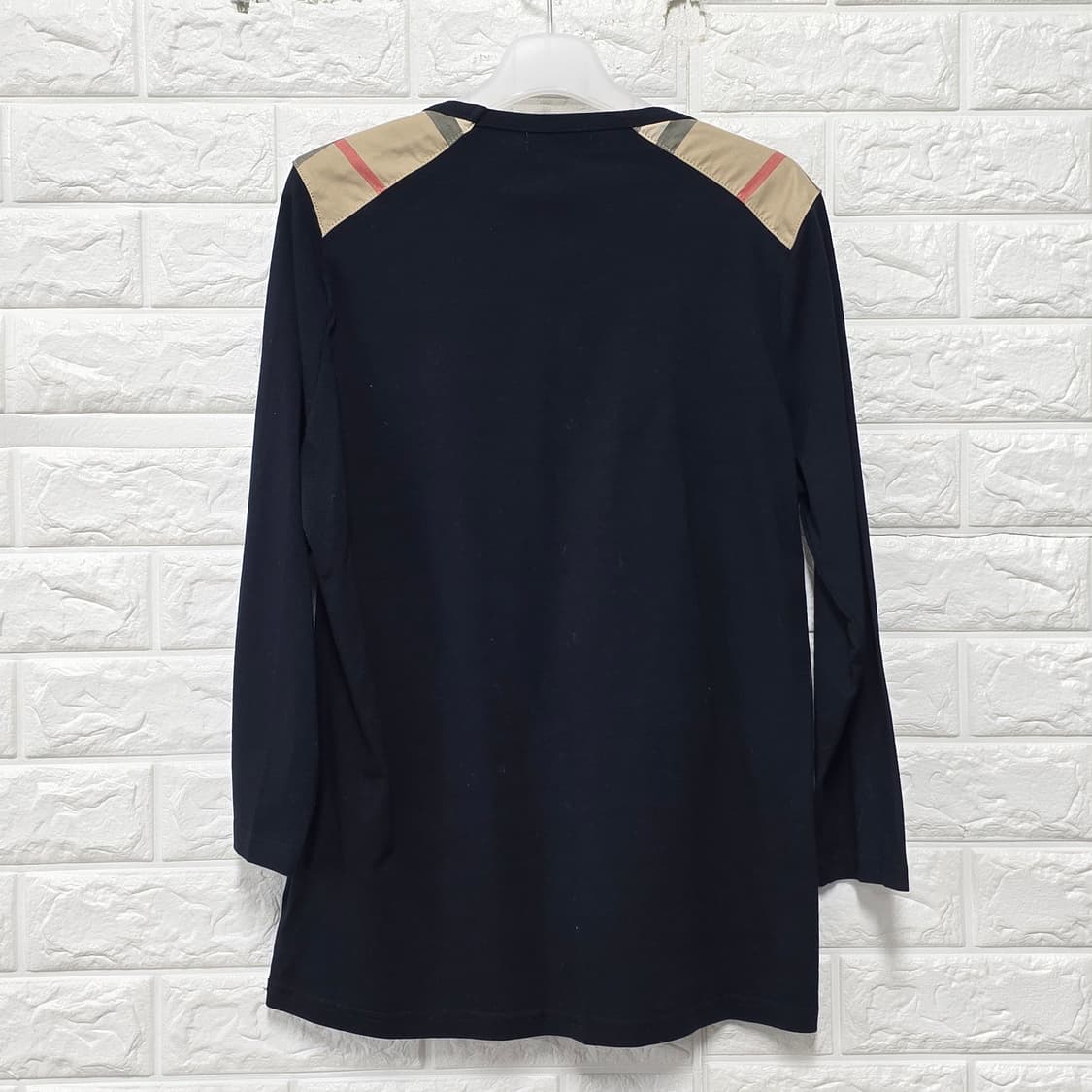 버버리 여성 블랙 L사이즈 코튼 티셔츠 상품이미지4