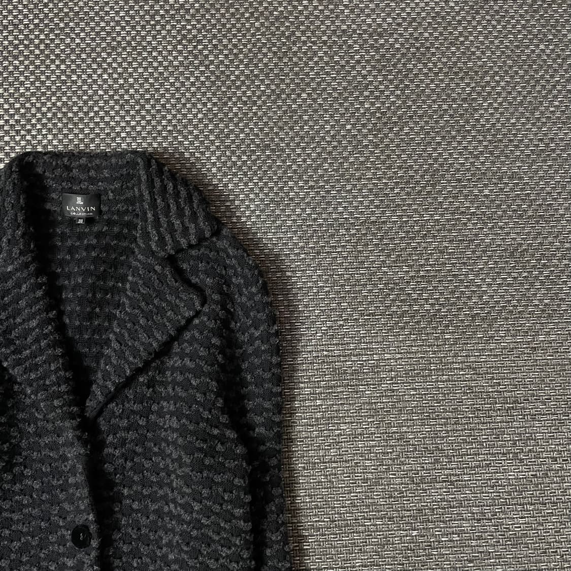 랑방 블랙 울 패턴 카라 가디건 자켓 38 상품이미지3