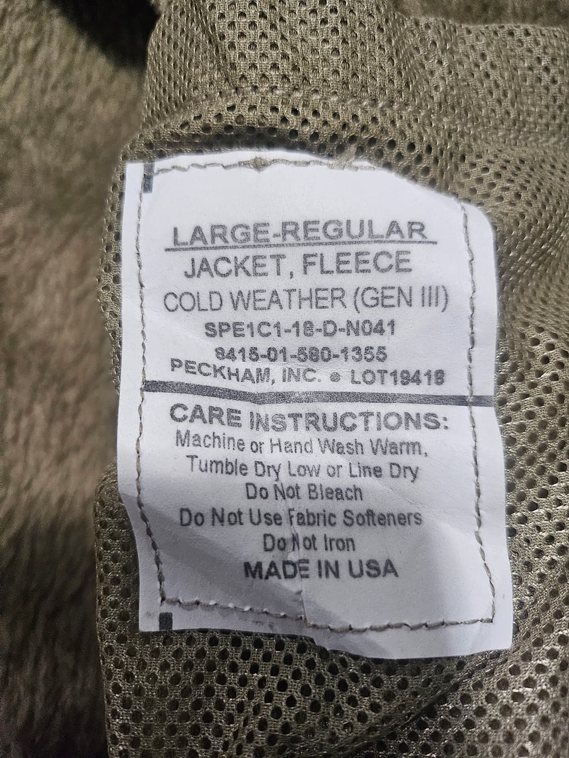 미군오리지날 지급품 신형 젠3폴라텍 LR 상품이미지3