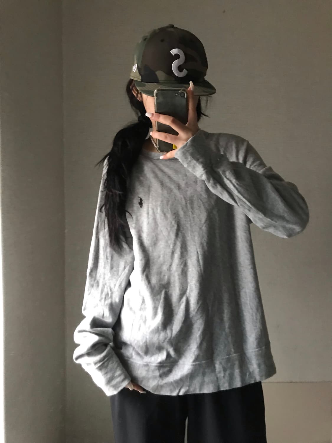 폴로 그레이 맨투맨 상품이미지1