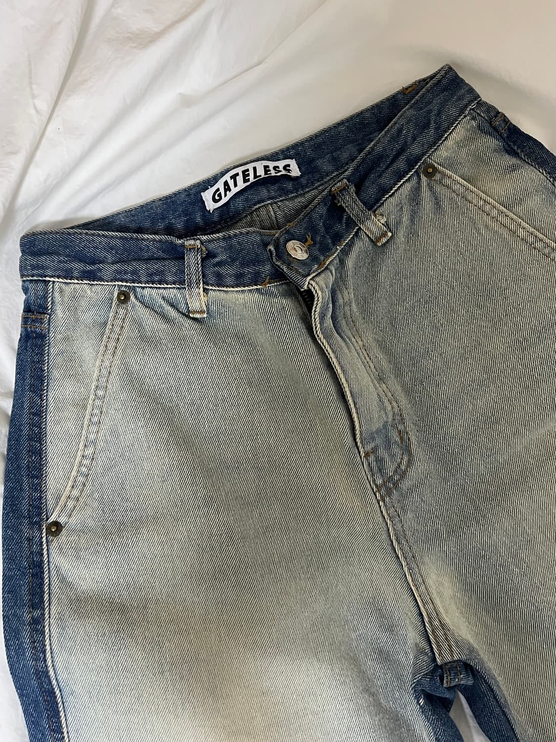 (새상품) 앞뒤 반전 워싱 청바지 상품이미지3