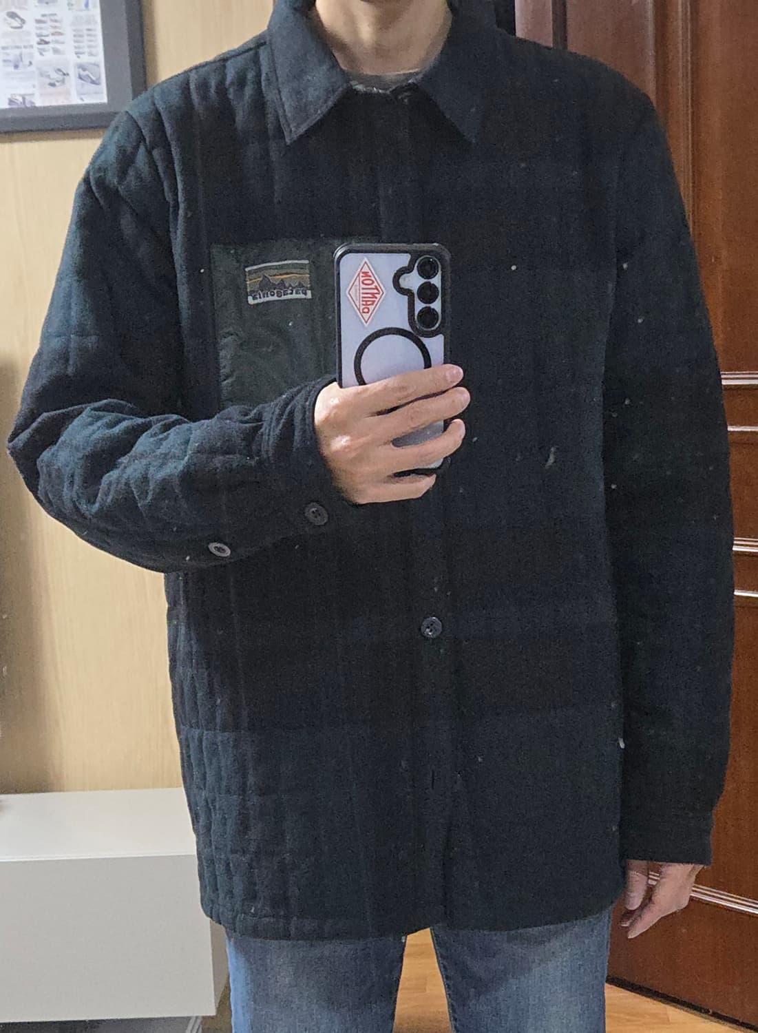 (착샷) 파타고니아 울 다운 셔츠 타탄체크 자켓 상품이미지9