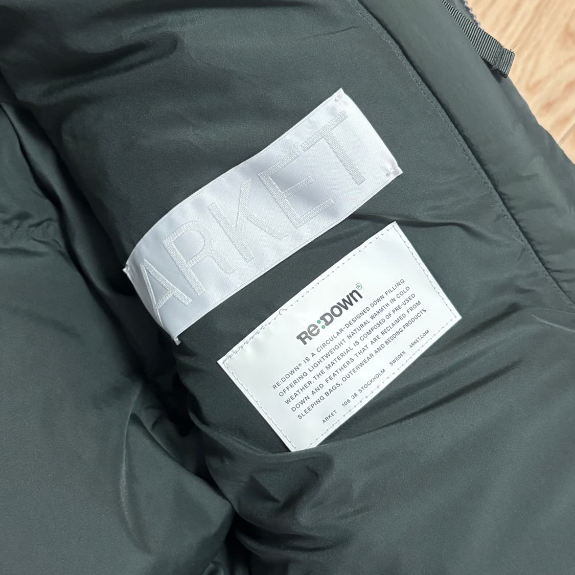 [유럽 S] 아르켓 다운 푸퍼 자켓 카키 다크그린 패딩 세제품 상품이미지4