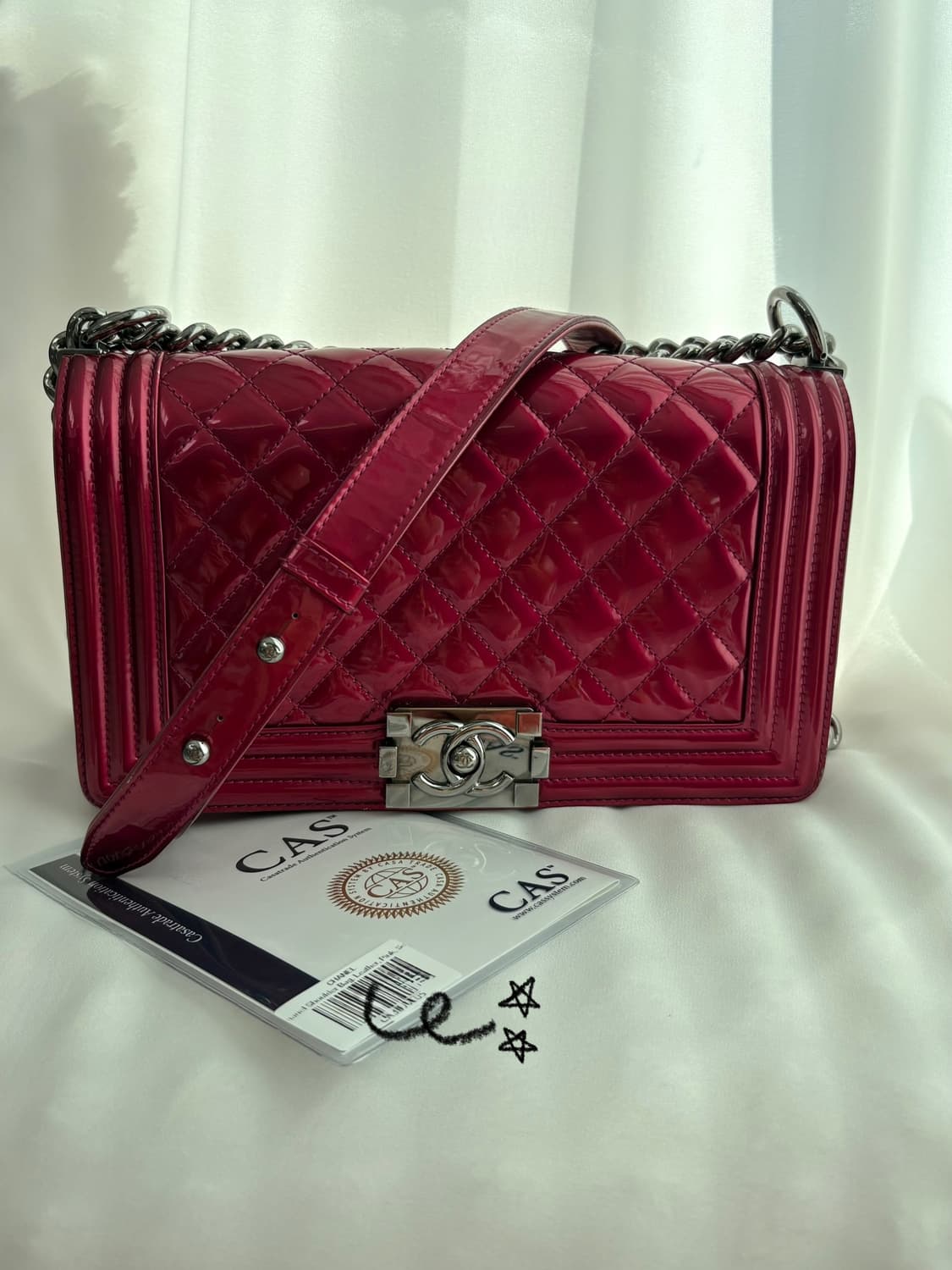 샤넬 보이백 숄더백 핑크 은장 상품이미지2