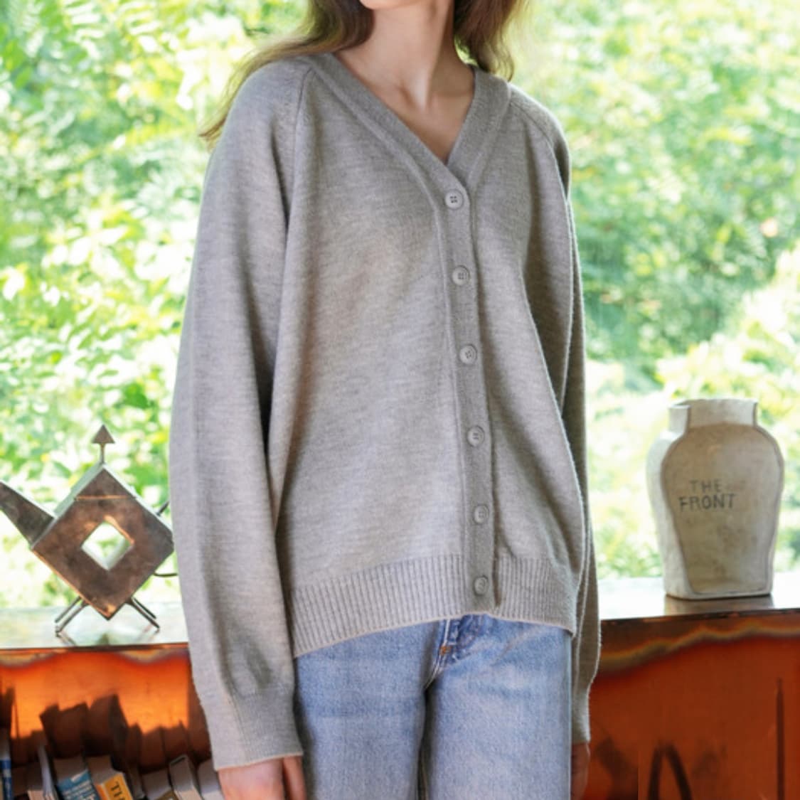 블레티(VLETI) 비스코스 V넥 니트가디건 프리사이즈 새상품 상품이미지3