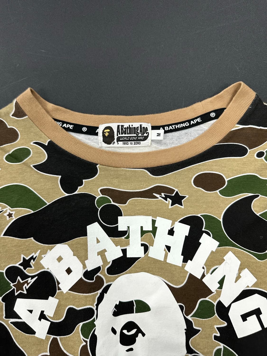 베이프 스타 카모 컬리지 롱슬리브 긴팔 티셔츠 상품이미지5