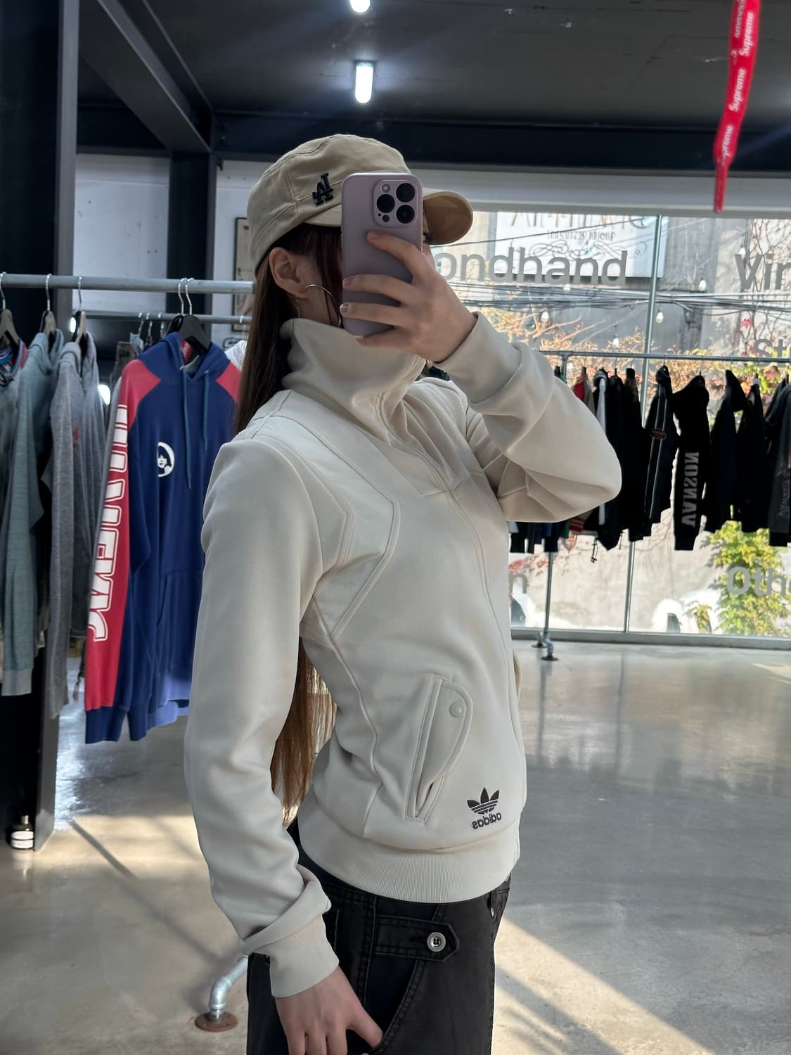 아디다스 크림초코 파이어버드 자수로고 하이넥 져지 상품이미지4