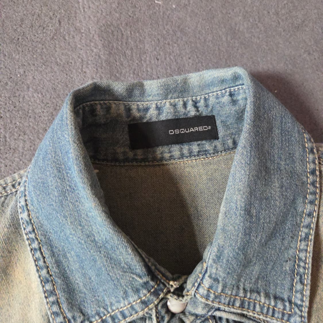 디스퀘어드2 페인팅 워시드 웨스턴 데님 셔츠 M 상품이미지3