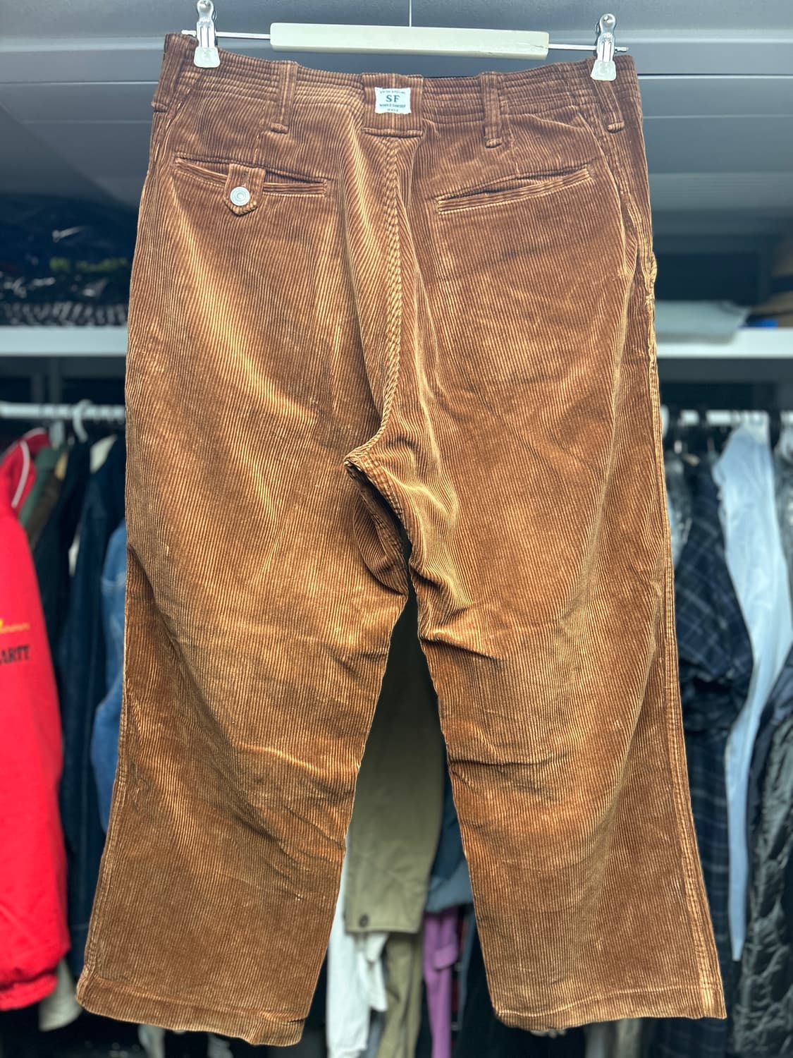 SASSAFRAS 사사프라스 오렌지 브라운 코듀로이 팬츠 M 상품이미지3