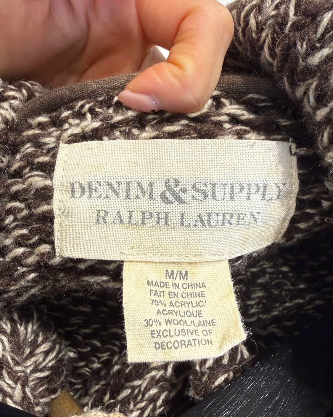 데님 앤 서플라이 랄프로렌 브라운 보카시 숄카라 더플 니트 가디건 상품이미지9