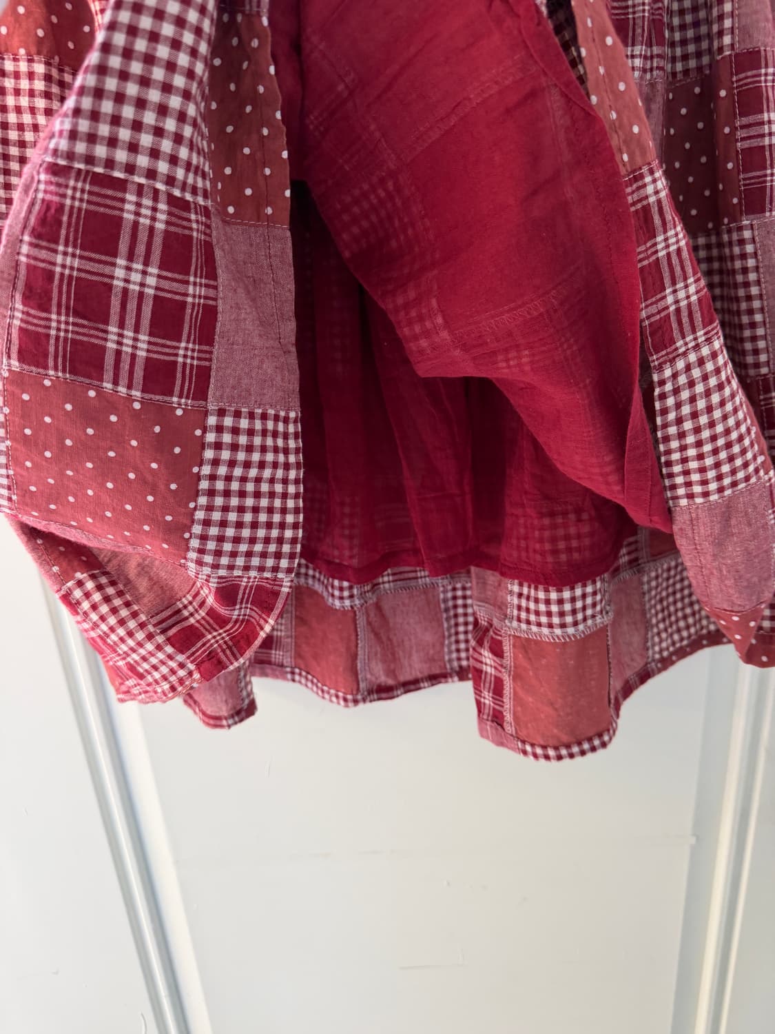 일본빈티지 모리 히피 도트체크 롱스커트 상품이미지8