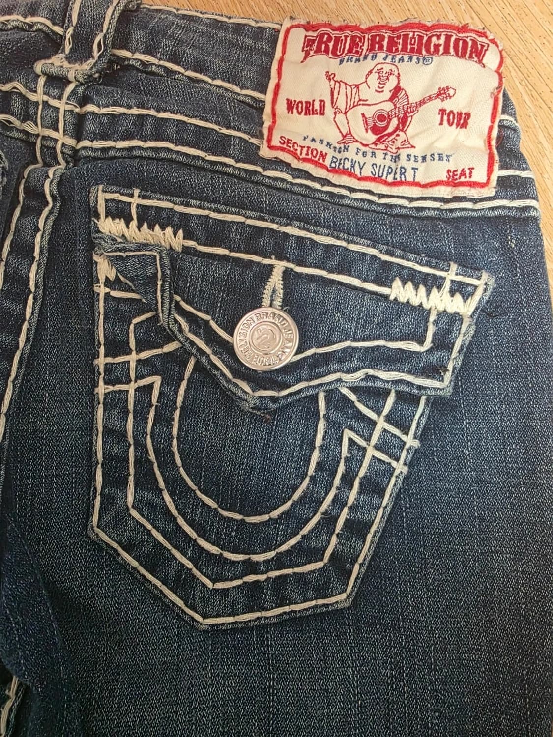 트루릴리전 베키슈퍼T 화이트 스티치 플레어핏 데님 팬츠 25 상품이미지2