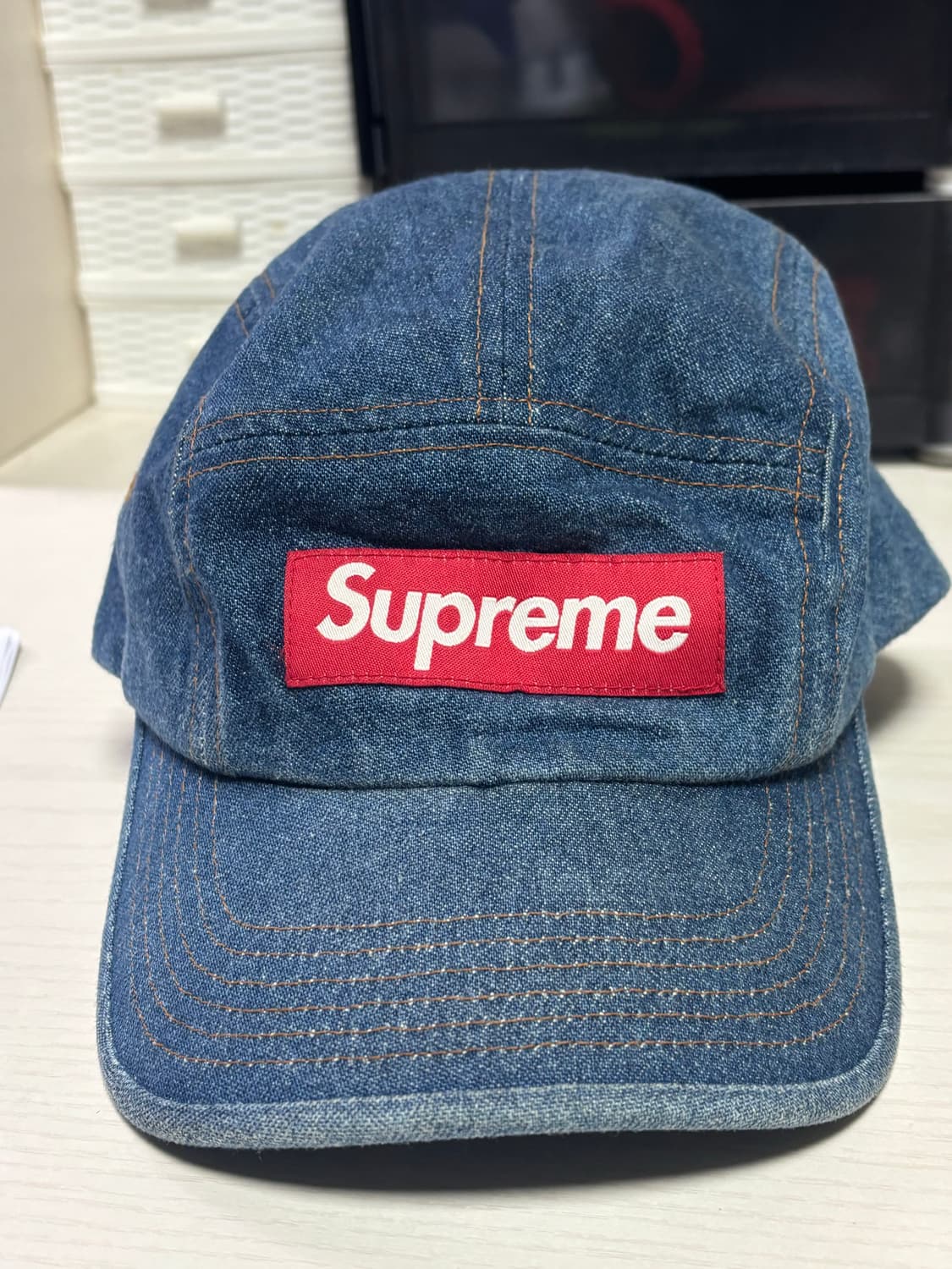 슈프림 모자/ 슈프림 워시드 치노 트윌 캠프캡 데님 - 22FW 상품이미지2