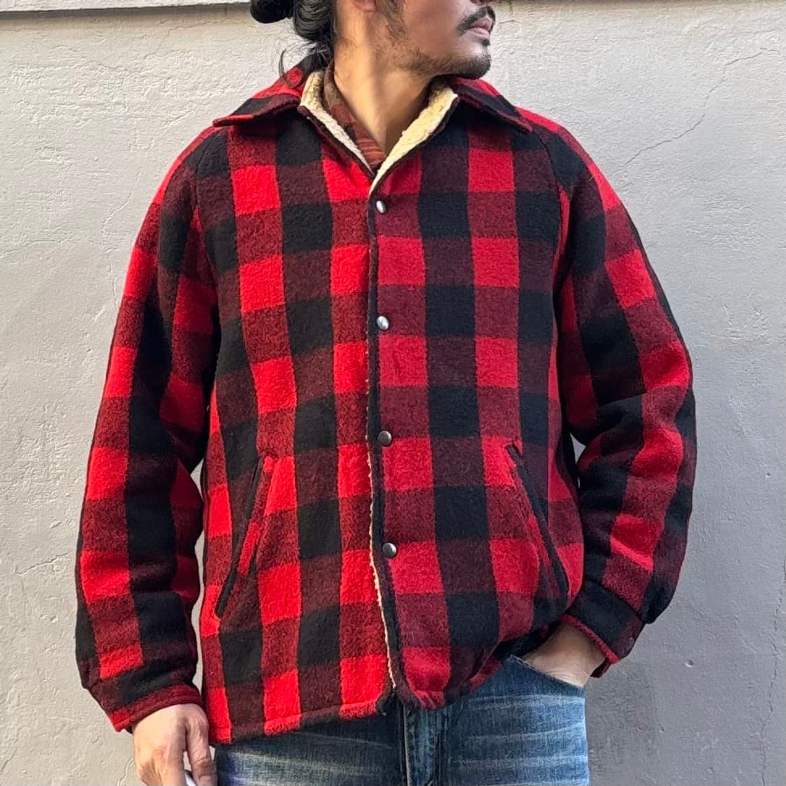 미국 빈티지 다마트 버팔로 체크 울 자켓 상품이미지8
