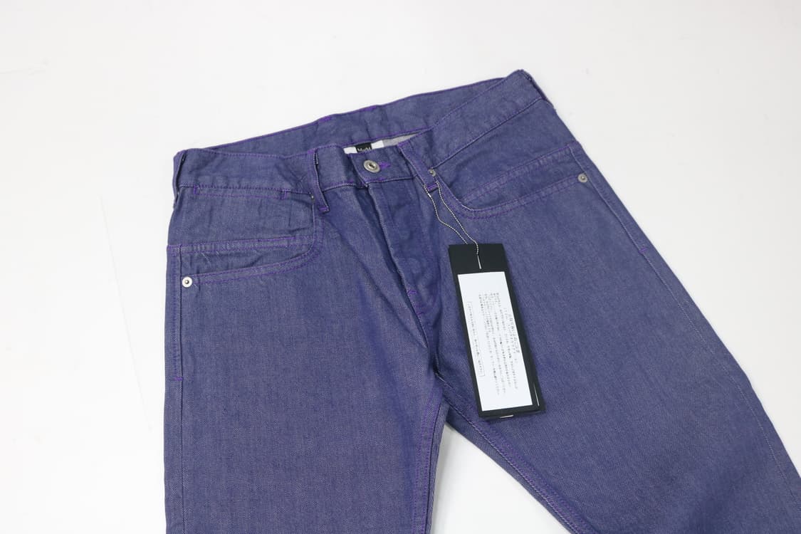 MofM man of moods) 빈티지 퍼플 스티치 인디고 데님 팬츠 상품이미지3