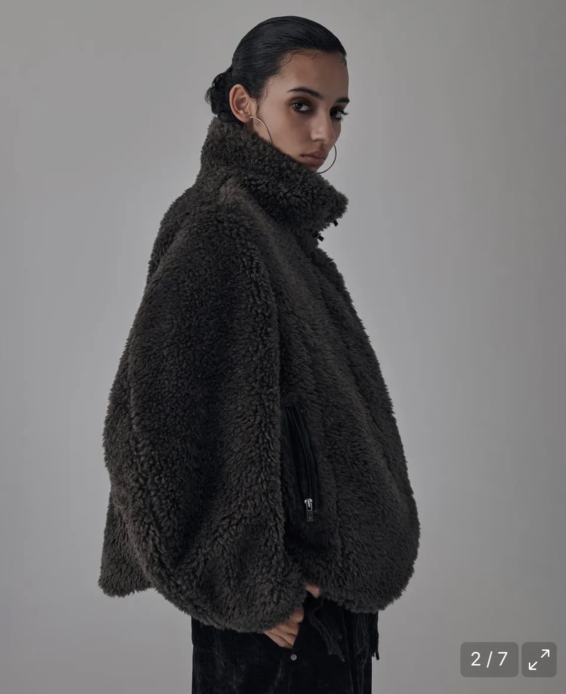 트리밍버드 메탈 훅 버튼 시어링 퍼자켓 상품이미지2