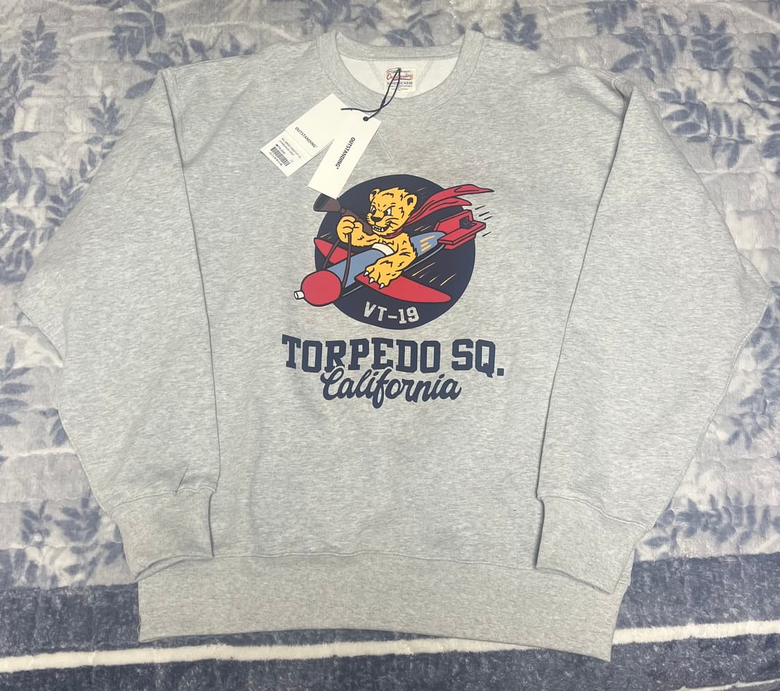 아웃스탠딩 3%멜란지 그레이 맨투맨 스웨트셔츠 상품이미지1