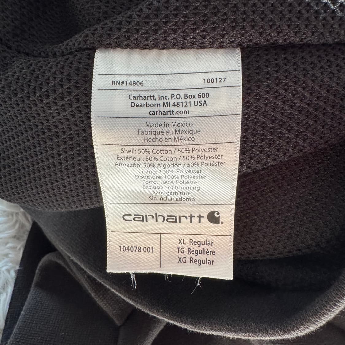 CARHARTT 일본빈티지 후드집업 자켓 칼하트 후드집업 XXL 110 상품이미지6