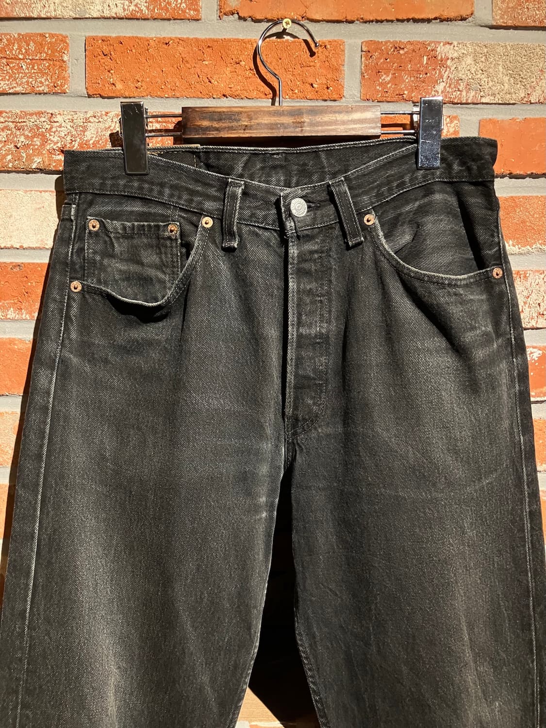 90s USA 빈티지 리바이스 501 블랙 데님 팬츠 상품이미지3