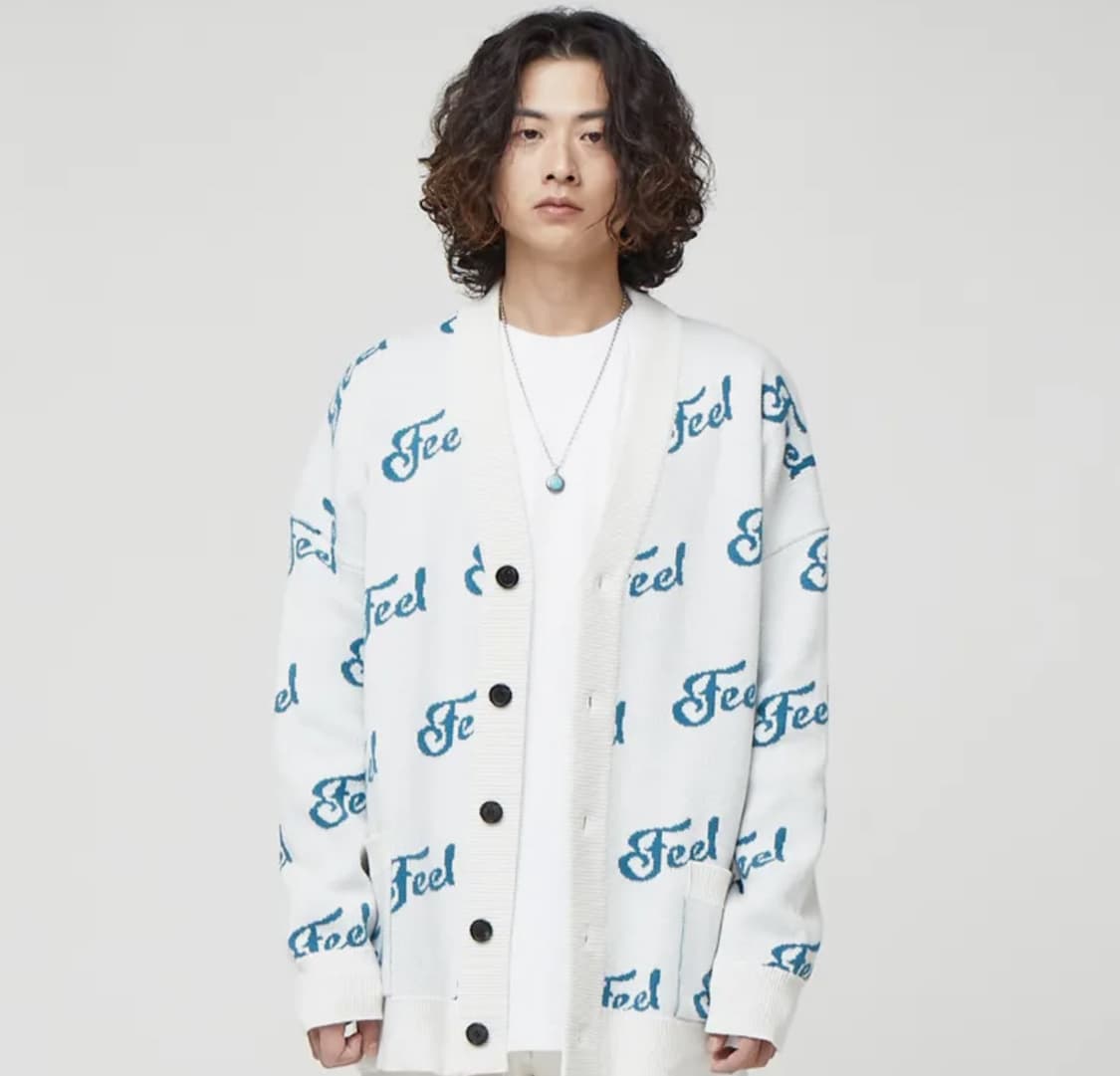 필이너프 레터링 가디건 100~105 상품이미지2